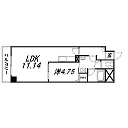 サウスコート 1LDKの間取図画像