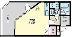 小長井サンライズコーポ ワンルームの間取図画像