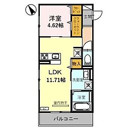 JR東海道・山陽本線 栗東駅 徒歩8分の賃貸アパート 1階1LDKの間取り