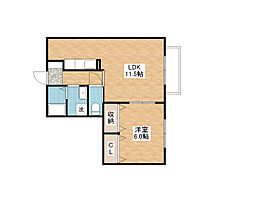 ベルコート木ノ座 1LDKの間取図画像