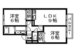 CaSa甲賀 2DKの間取図画像