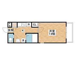 モンタネール 1Kの間取図画像