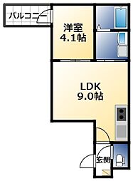 ＡＮＤ　ＴＥＲＲＡＣＥ　ＴＯＭＯＩ 3階1LDKの間取り