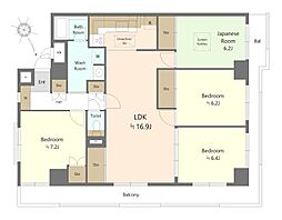 エンゼルハイム城東公園 4LDKの間取図画像