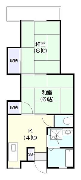 ハイツこだま？1 202｜千葉県船橋市高根台7丁目(賃貸アパート2K・2階・39.09㎡)の写真 その2