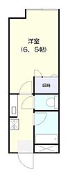 キュウブONDA5 1Kの間取図画像