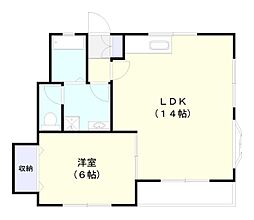 ロイヤルマツドA棟 1LDKの間取図画像