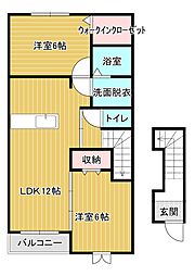 プリムローズ2A 2LDKの間取図画像