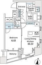 東京都文京区本郷３丁目（賃貸マンション1LDK・13階・42.59㎡） その2