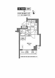 東京メトロ東西線 神楽坂駅 徒歩5分の賃貸マンション 4階1Kの間取り