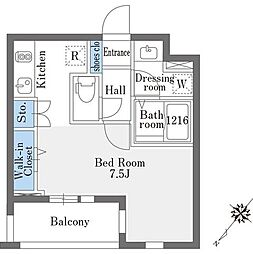 ラドゥセール巣鴨East ワンルームの間取図画像