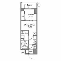 COSMOSGRACIARYogokuResidence 1DKの間取図画像