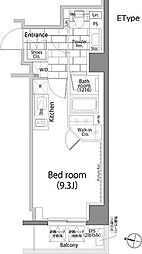 パークハビオ日本橋蛎殻町 ワンルームの間取図画像