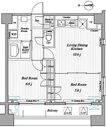 レジディア錦糸町2 2LDKの間取図画像