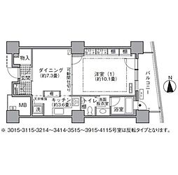 アクティ汐留 1DKの間取図画像