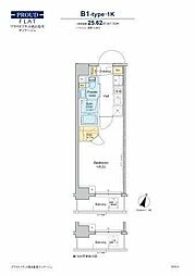 プラウドフラット西日暮里ディアージュ 1Kの間取図画像