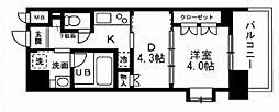 レジディア文京本郷 2Kの間取図画像