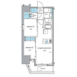 ルフォンプログレ秋葉原EAST 2LDKの間取図画像