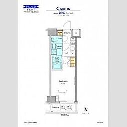 プラウドフラット清澄白河2 1Kの間取図画像