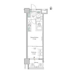 ONEROOFRESIDENCE錦糸町 1DKの間取図画像