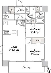 ウエリスアーバン水天宮前 2LDKの間取図画像
