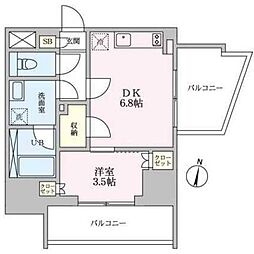 プレディアコート西日暮里 1DKの間取図画像