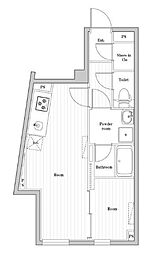 EDIT文京千石II 1LDKの間取図画像