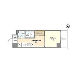 BPRレジデンス亀戸 1DKの間取図画像