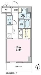 グランヴェールK 1Kの間取図画像