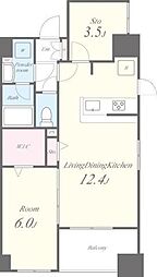 Avenir東麻布 1SLDKの間取図画像