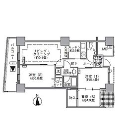アクティ汐留 2SLDKの間取図画像