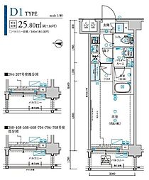 メインステージ森下駅前 1Kの間取図画像