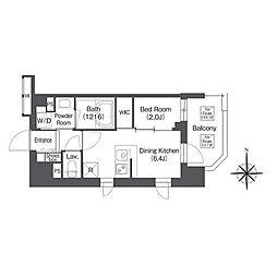 COMFORIA森下SOUTH 1DKの間取図画像