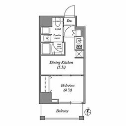 江東区亀戸2丁目マンション 1DKの間取図画像