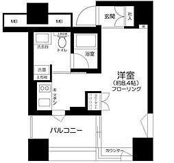 ザ・タワー芝浦 ワンルームの間取図画像