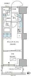 パークアクシス品川天王洲アイル 1DKの間取図画像