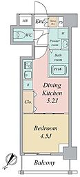 グランカーサ曳舟 1DKの間取図画像