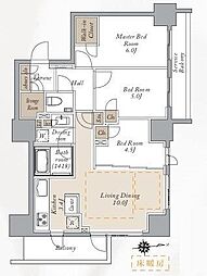 PRIMALCITY神楽坂 3LDKの間取図画像