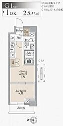 オーキッドレジデンス住吉 1DKの間取図画像
