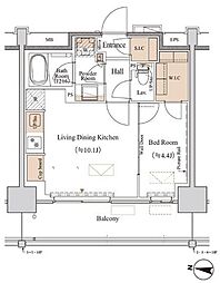 ブランシエスタ木場 1LDKの間取図画像