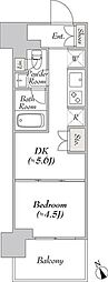 ウエリスアーバン水天宮前 1DKの間取図画像