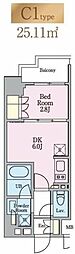 LIVIOMAISON木場 1DKの間取図画像