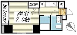 長岡メゾンドビラ勝どき 1Kの間取図画像