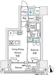 シーズンフラッツ浅草六丁目 1LDKの間取図画像