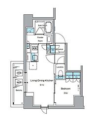 ルフォンプログレ上野御徒町 1LDKの間取図画像