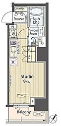 ParkAxis渋谷神山町 ワンルームの間取図画像