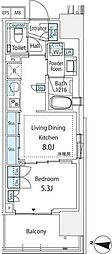 Brillia四谷三丁目 1LDKの間取図画像