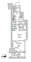 PARKAXIS三番町 1DKの間取図画像