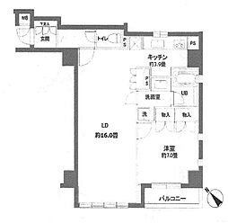 カスタリアお茶の水 1LDKの間取図画像