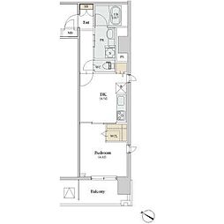 カスタリア人形町3 1DKの間取図画像
